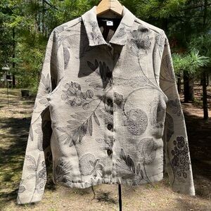 Y2K Alexis & Avery Floral Neutral Tapestry Jacket Women’s Size L Minimal Spring
